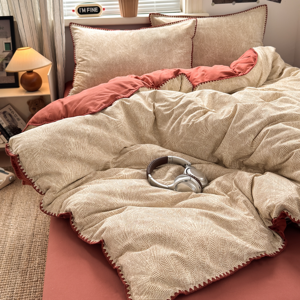 91家纺网 家纺一手货源 找家纺 小叮当家纺仓储工厂店 (买家秀 爆款花型 不断货)2025秋冬新款全棉纯棉加厚磨毛贝壳边工艺款四件套 南音咖