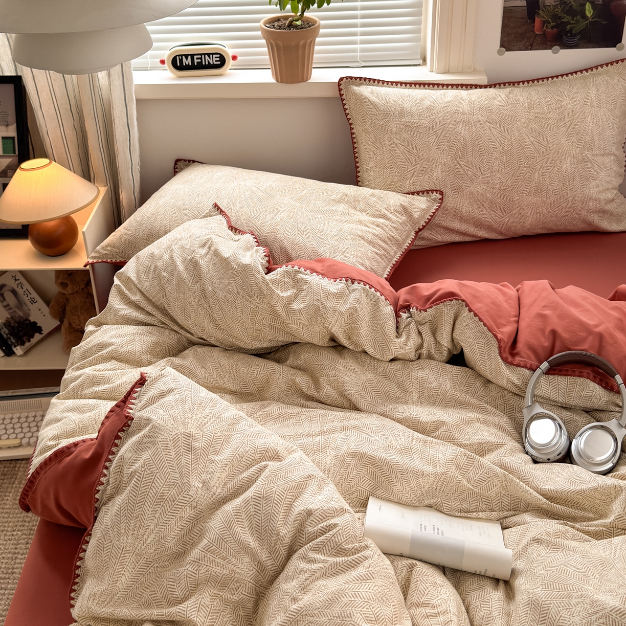 91家纺网 家纺一手货源 找家纺 小叮当家纺仓储工厂店 (买家秀 爆款花型 不断货)2025秋冬新款全棉纯棉加厚磨毛贝壳边工艺款四件套 南音咖