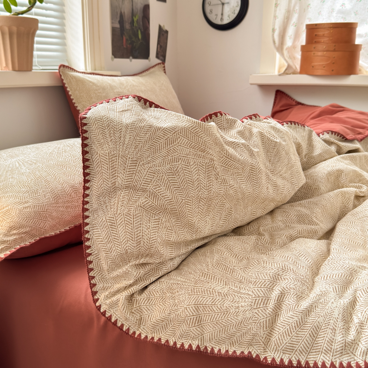 91家纺网 家纺一手货源 找家纺 小叮当家纺仓储工厂店 (买家秀 爆款花型 不断货)2025秋冬新款全棉纯棉加厚磨毛贝壳边工艺款四件套 南音咖