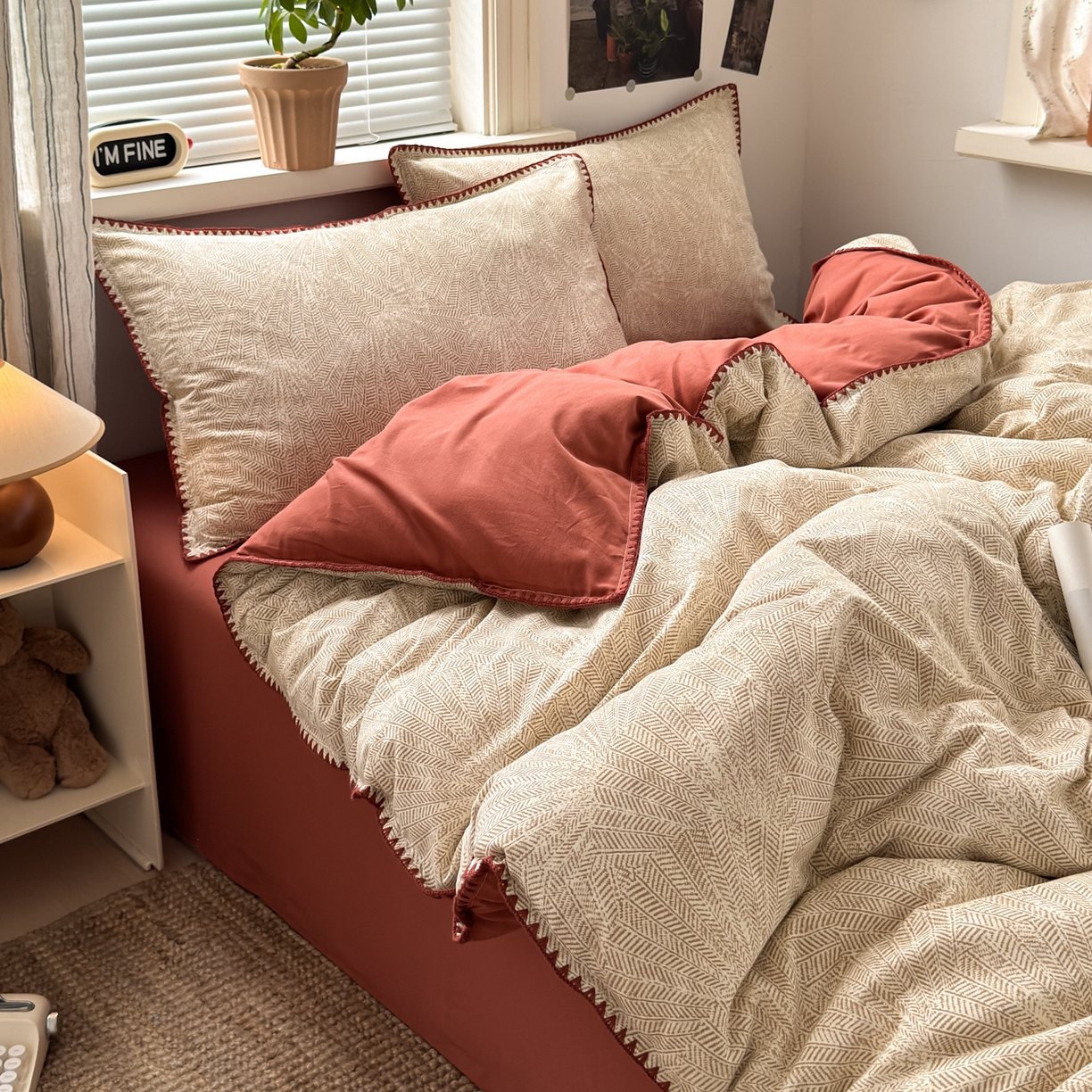 91家纺网 家纺一手货源 找家纺 小叮当家纺仓储工厂店 (买家秀 爆款花型 不断货)2025秋冬新款全棉纯棉加厚磨毛贝壳边工艺款四件套 南音咖