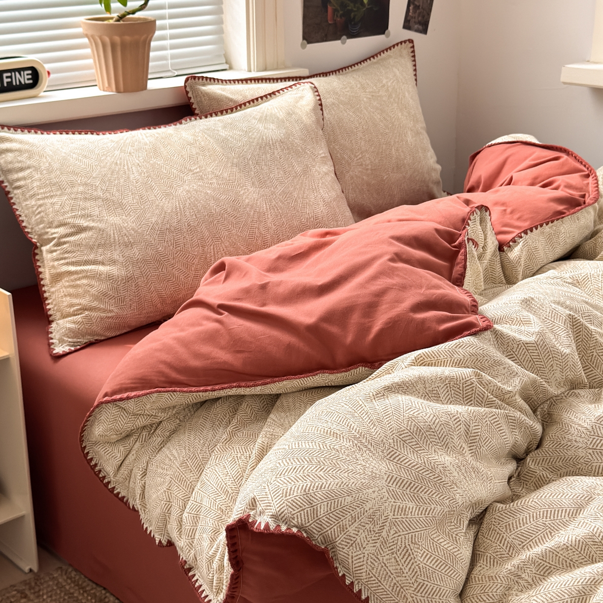 91家纺网 家纺一手货源 找家纺 小叮当家纺仓储工厂店 (买家秀 爆款花型 不断货)2025秋冬新款全棉纯棉加厚磨毛贝壳边工艺款四件套 南音咖