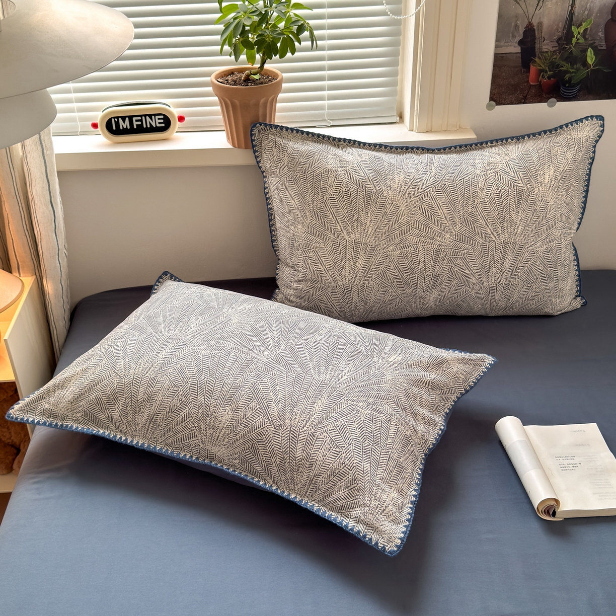 91家纺网 家纺一手货源 找家纺 小叮当家纺仓储工厂店 (买家秀 爆款花型 不断货)2025秋冬新款全棉纯棉加厚磨毛贝壳边工艺款四件套 南音蓝