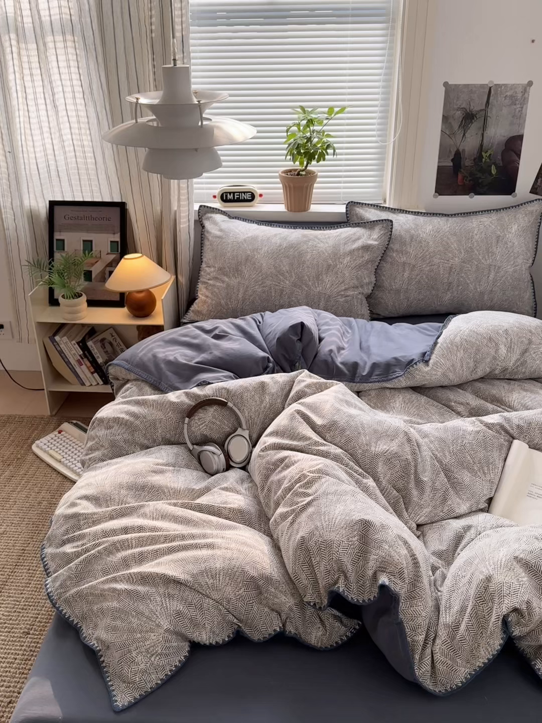 91家纺网 家纺一手货源 找家纺 小叮当家纺仓储工厂店 (买家秀 爆款花型 不断货)2025秋冬新款全棉纯棉加厚磨毛贝壳边工艺款四件套 南音蓝