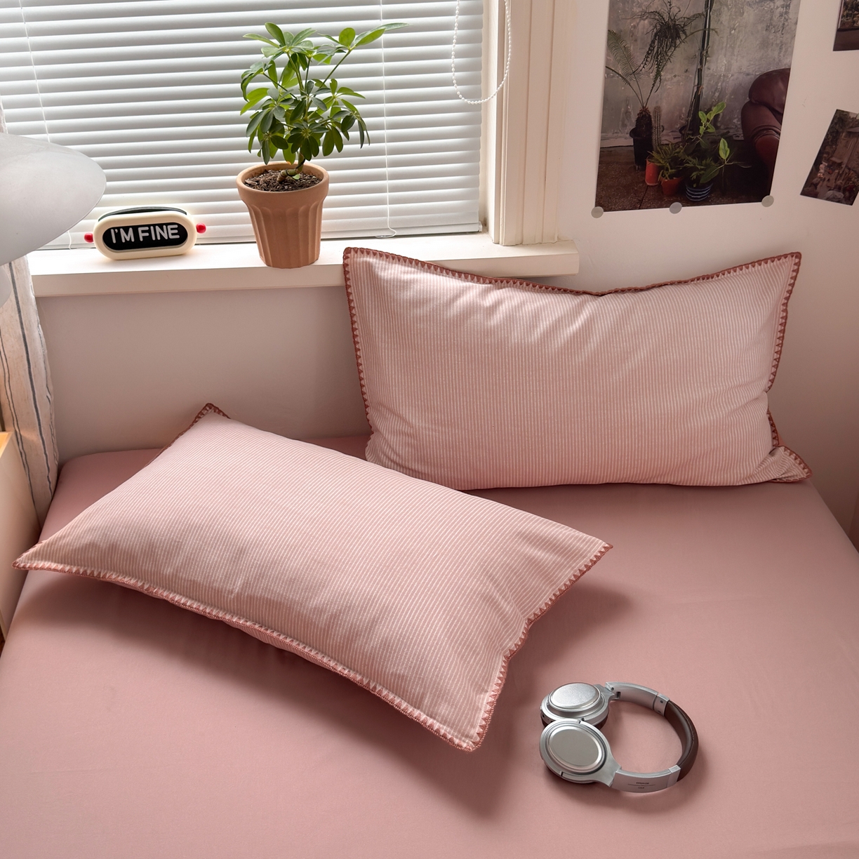 91家纺网 家纺一手货源 找家纺 小叮当家纺仓储工厂店 (买家秀 爆款花型 不断货)2025秋冬新款全棉纯棉加厚磨毛贝壳边工艺款四件套 森系粉