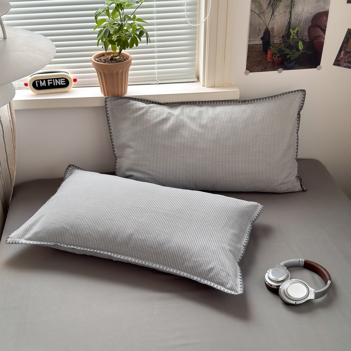 91家纺网 家纺一手货源 找家纺 小叮当家纺仓储工厂店 (买家秀 爆款花型 不断货)2025秋冬新款全棉纯棉加厚磨毛贝壳边工艺款四件套 森系灰