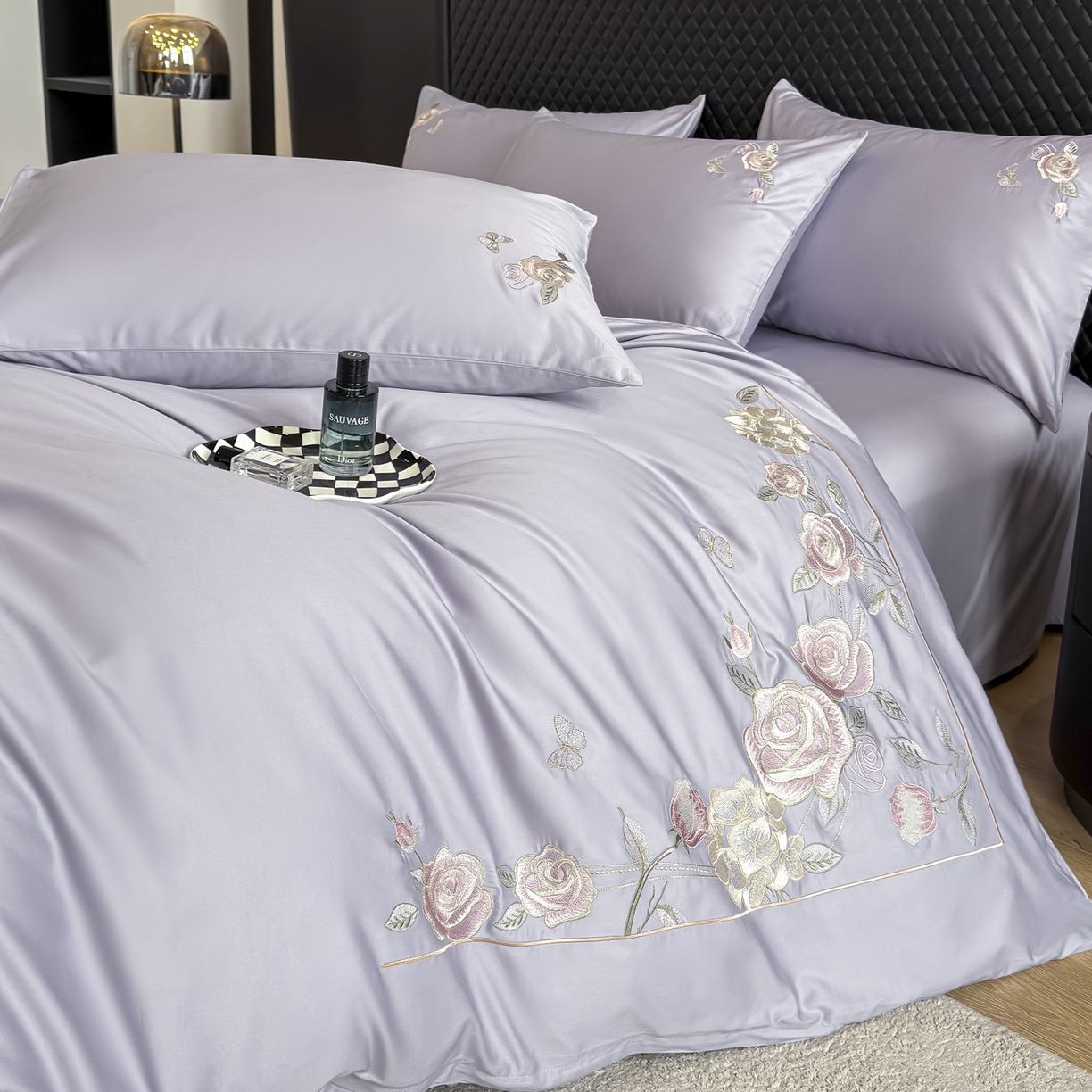 91家纺网 家纺一手货源 找家纺 （总）女子家纺 2025新款长绒棉全棉纯棉新疆全棉刺绣四件套-庄园