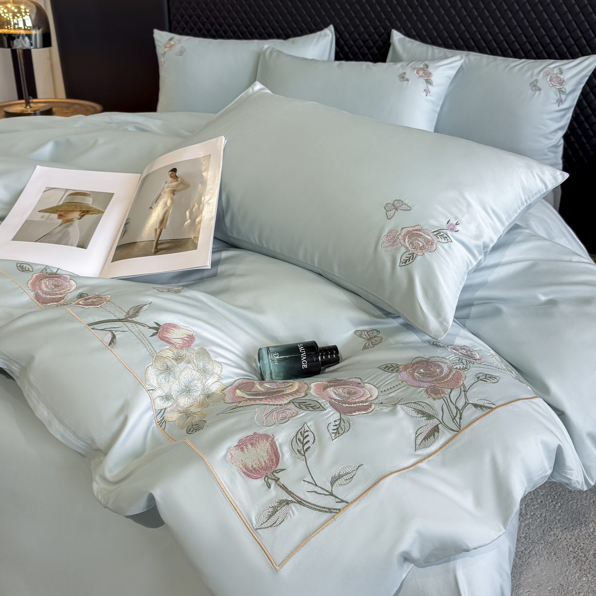 91家纺网 家纺一手货源 找家纺 （总）女子家纺 2025新款长绒棉全棉纯棉新疆全棉刺绣四件套-庄园