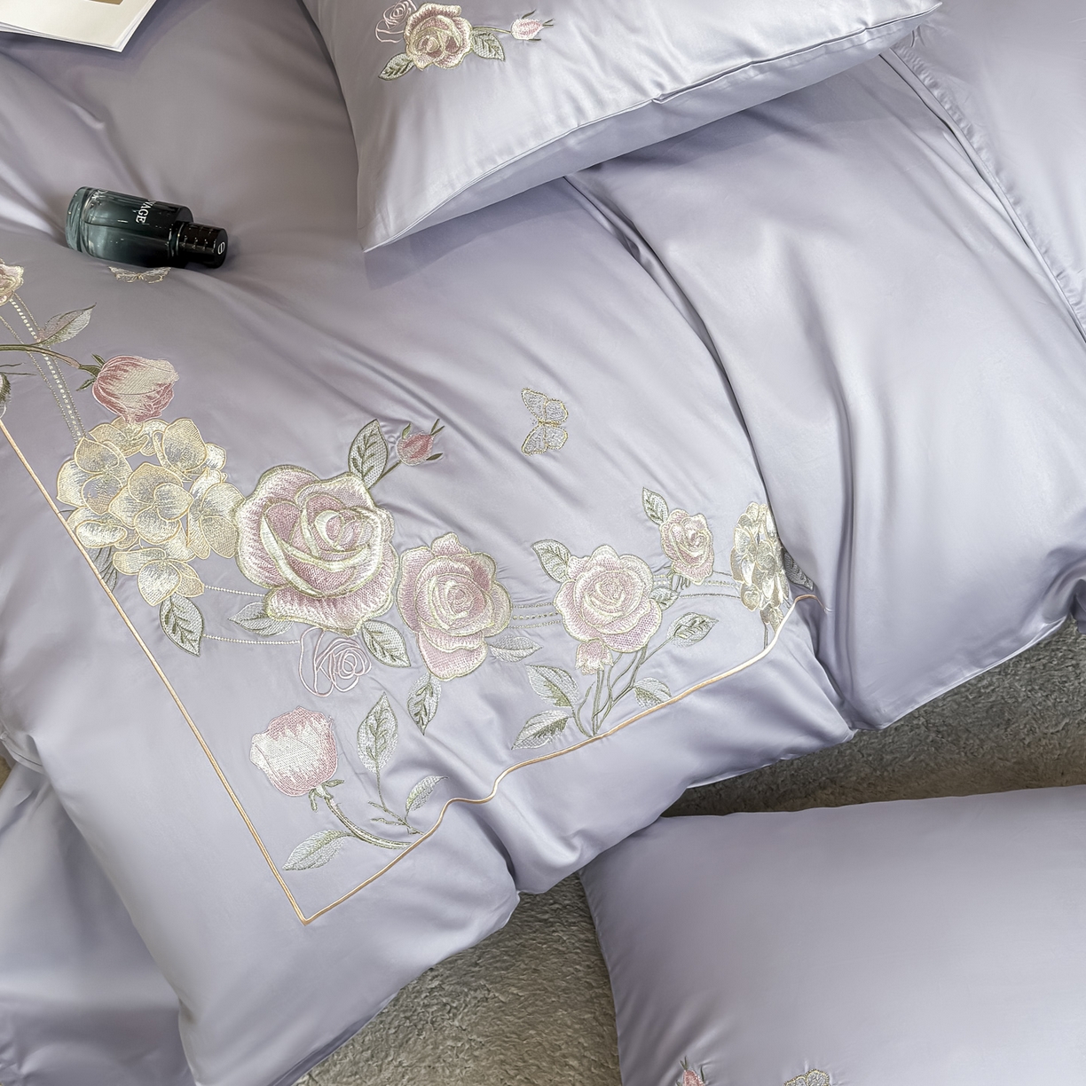 91家纺网 家纺一手货源 找家纺 （总）女子家纺 2025新款长绒棉全棉纯棉新疆全棉刺绣四件套-庄园