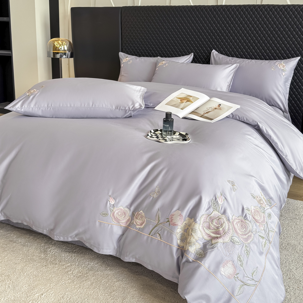 91家纺网 家纺一手货源 找家纺 （总）女子家纺 2025新款长绒棉全棉纯棉新疆全棉刺绣四件套-庄园