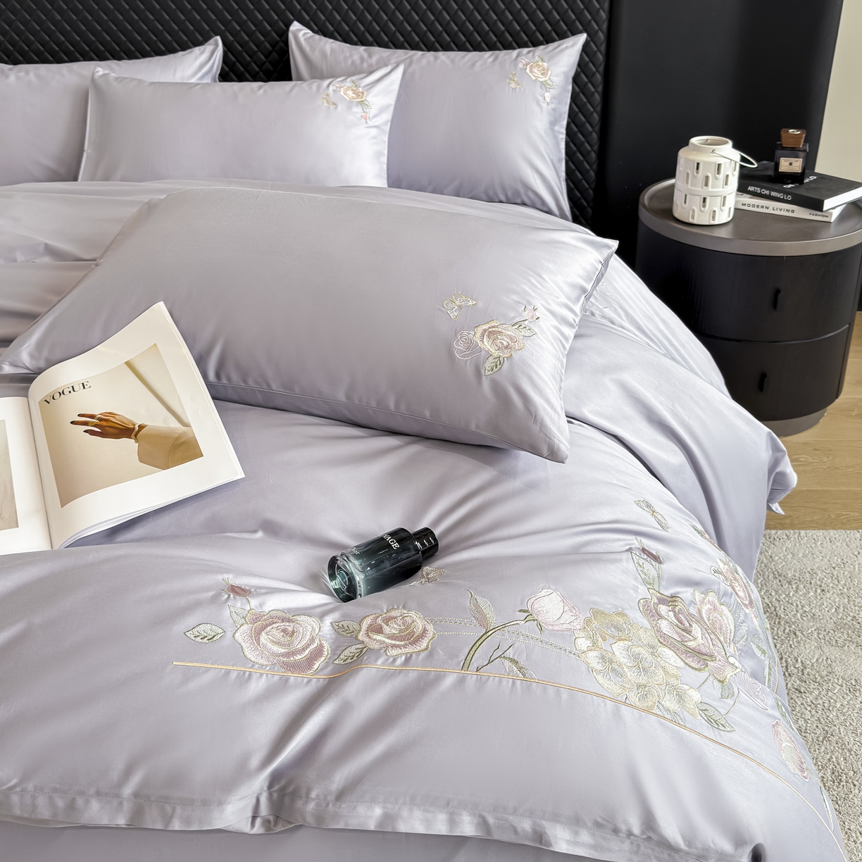 91家纺网 家纺一手货源 找家纺 （总）女子家纺 2025新款长绒棉全棉纯棉新疆全棉刺绣四件套-庄园