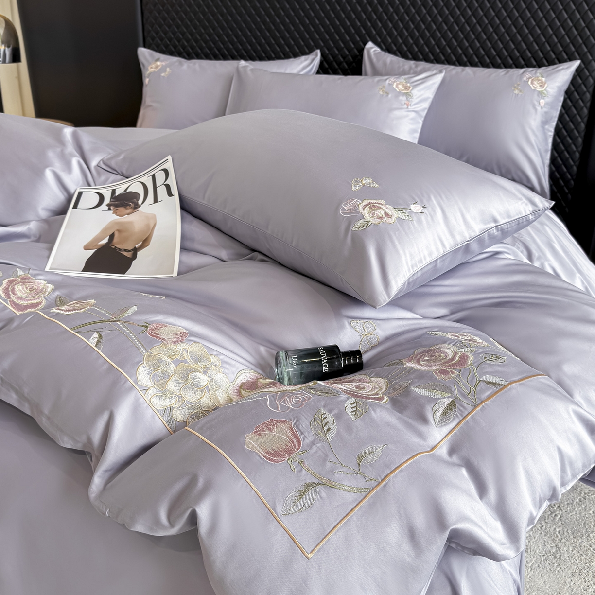 91家纺网 家纺一手货源 找家纺 （总）女子家纺 2025新款长绒棉全棉纯棉新疆全棉刺绣四件套-庄园