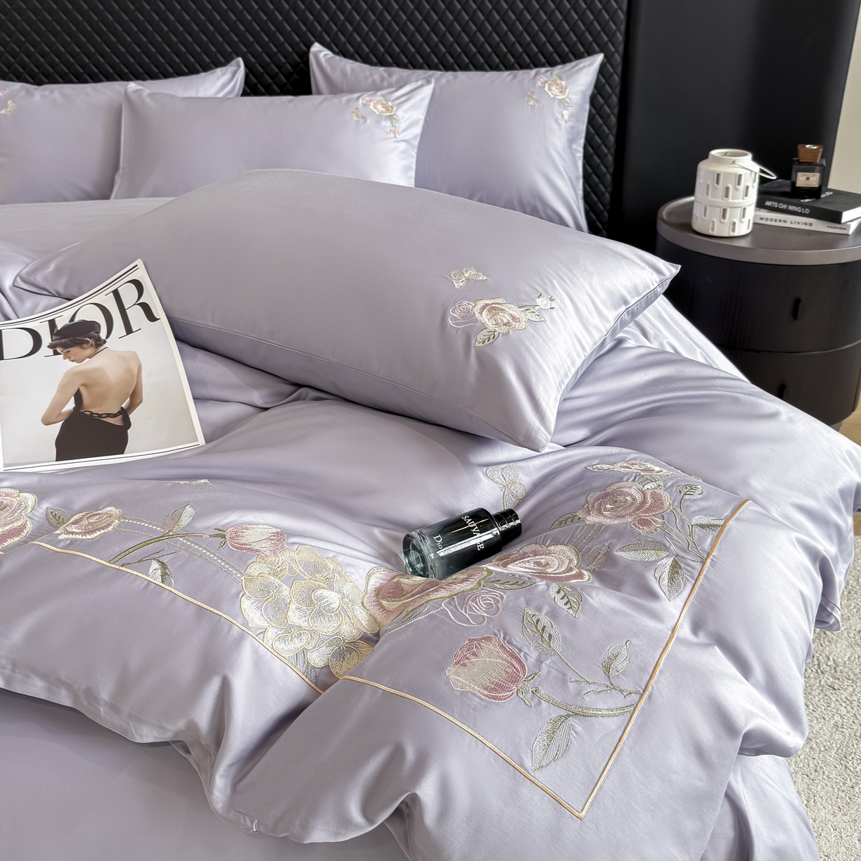 91家纺网 家纺一手货源 找家纺 （总）女子家纺 2025新款长绒棉全棉纯棉新疆全棉刺绣四件套-庄园