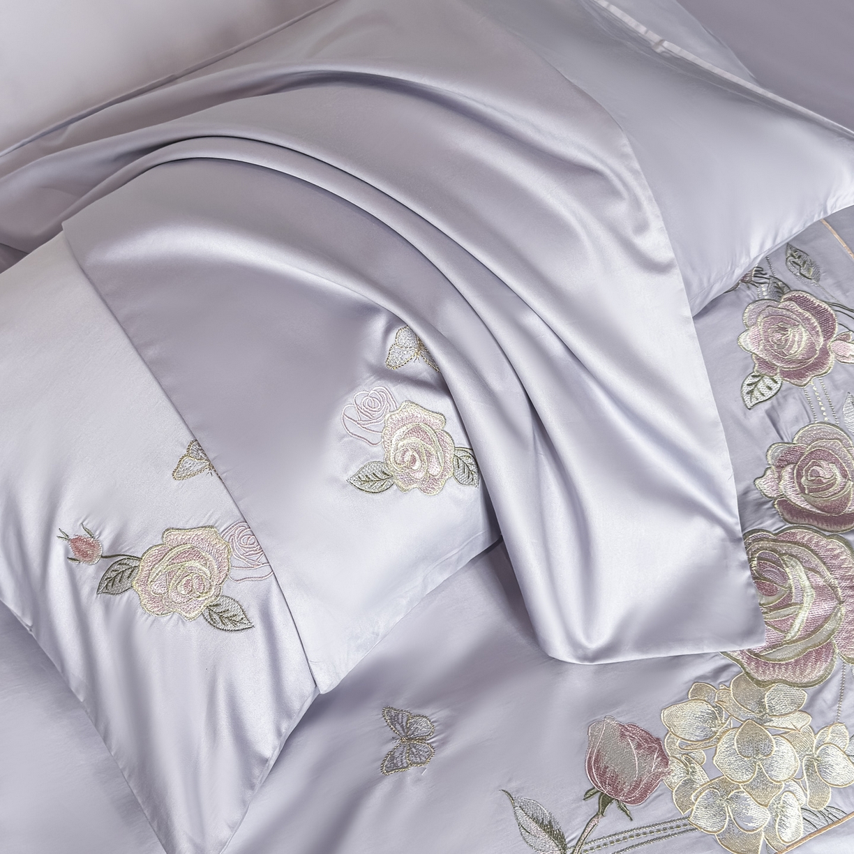 91家纺网 家纺一手货源 找家纺 （总）女子家纺 2025新款长绒棉全棉纯棉新疆全棉刺绣四件套-庄园