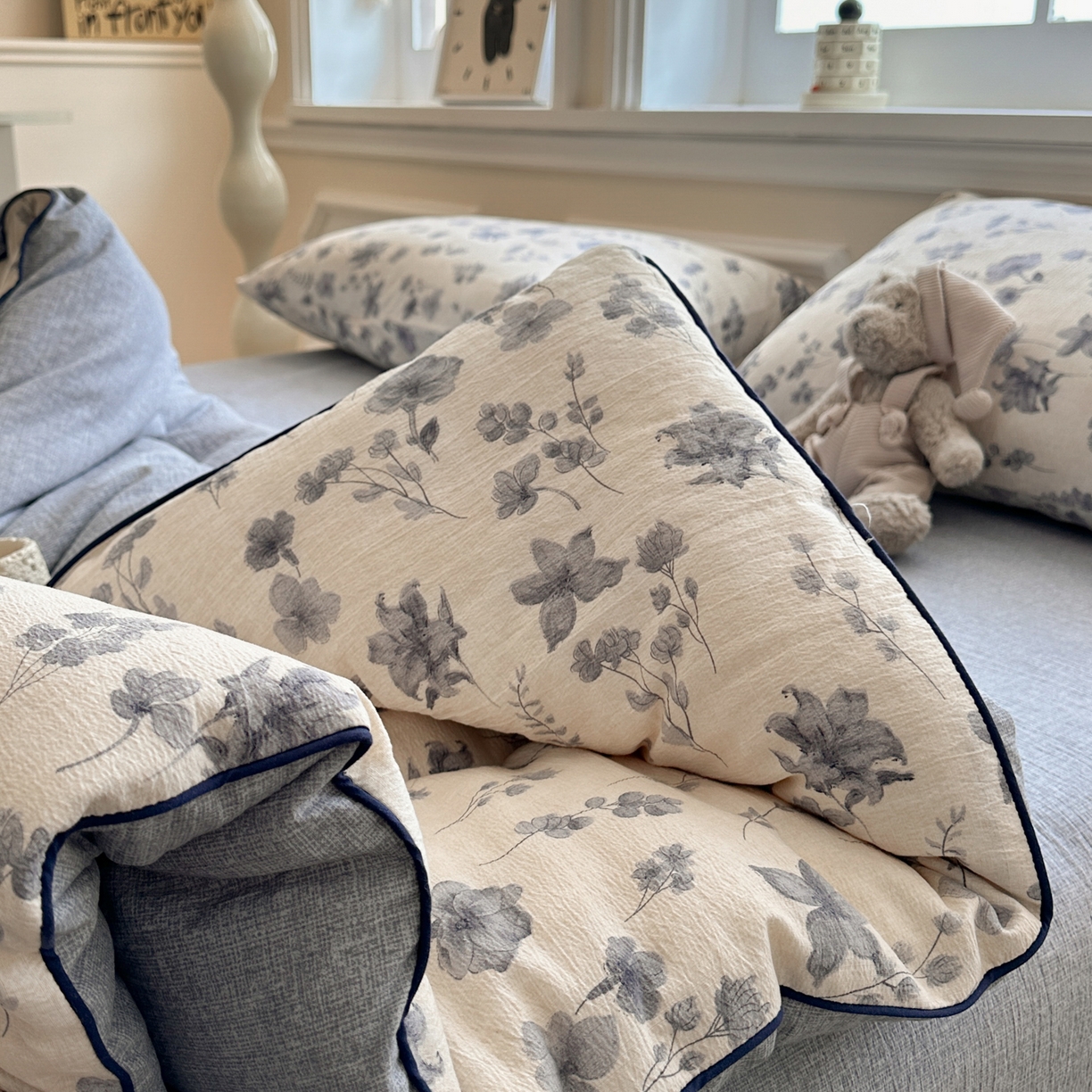 91家纺网 家纺一手货源 找家纺 （总）尊妙被业 2025新款复古双层纱大豆被冬被被子被芯