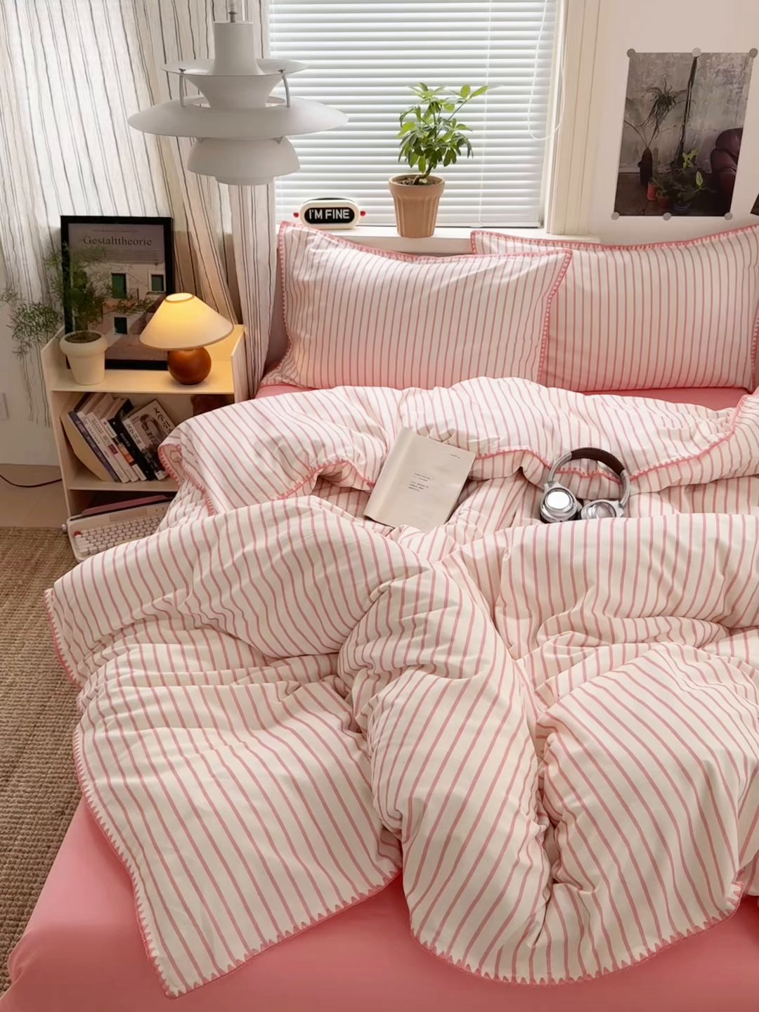 91家纺网 家纺一手货源 找家纺 小叮当家纺仓储工厂店 (买家秀 爆款花型 不断货)2025秋冬新款全棉纯棉加厚磨毛贝壳边工艺款四件套 星辰粉