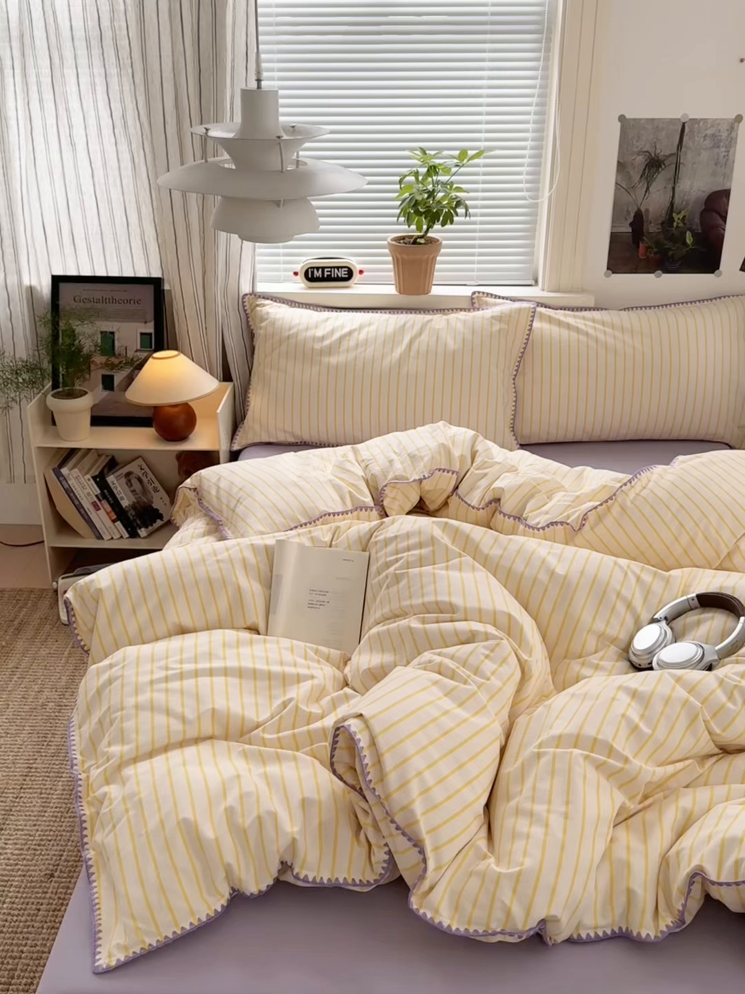 91家纺网 家纺一手货源 找家纺 小叮当家纺仓储工厂店 (买家秀 爆款花型 不断货)2025秋冬新款全棉纯棉加厚磨毛贝壳边工艺款四件套 星辰黄