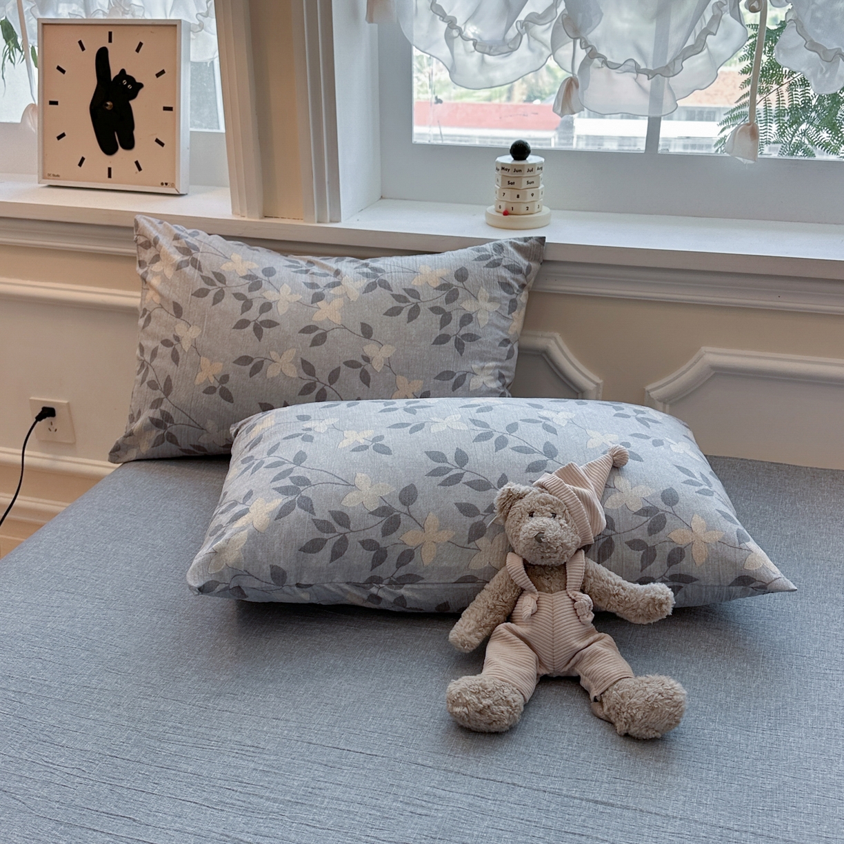 91家纺网 家纺一手货源 找家纺 尊妙被业 2025新款复古双层纱大豆被冬被被子被芯 秋叶