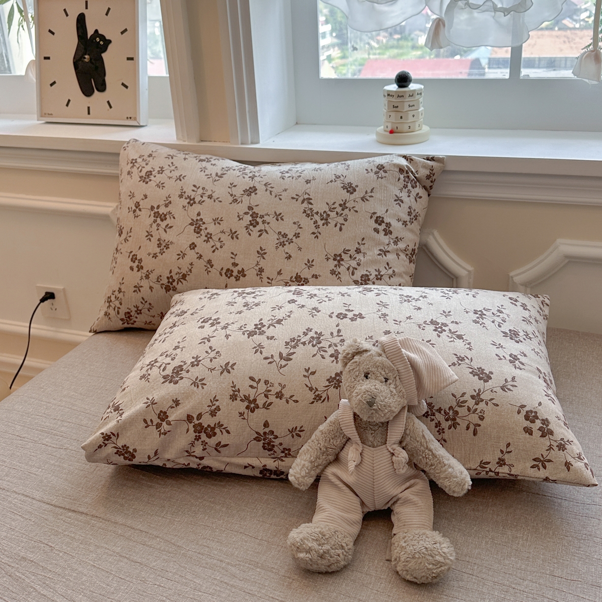 91家纺网 家纺一手货源 找家纺 尊妙被业 2025新款复古双层纱大豆被冬被被子被芯 幽影