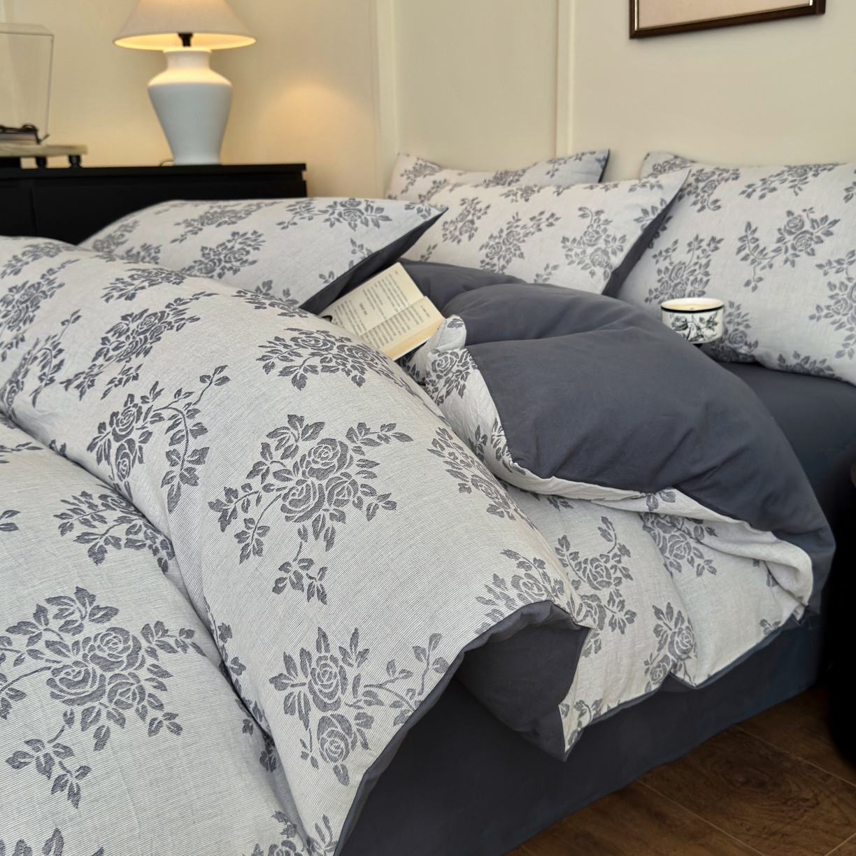 （总）小叮当家纺仓储工厂店 (买家秀 爆款花型 不断货)2025新款A类全棉纯棉加厚磨毛双层纱色织提花四件套