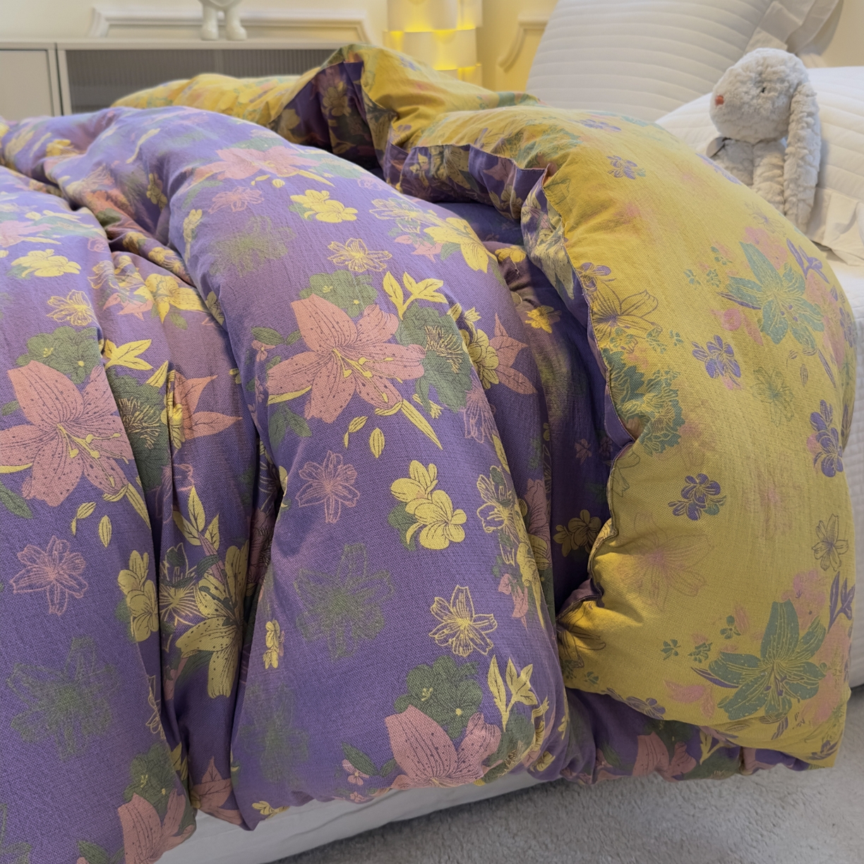 91家纺网 家纺一手货源 找家纺 （总）尊妙被业 2025新款色织双层大豆被冬被被子被芯