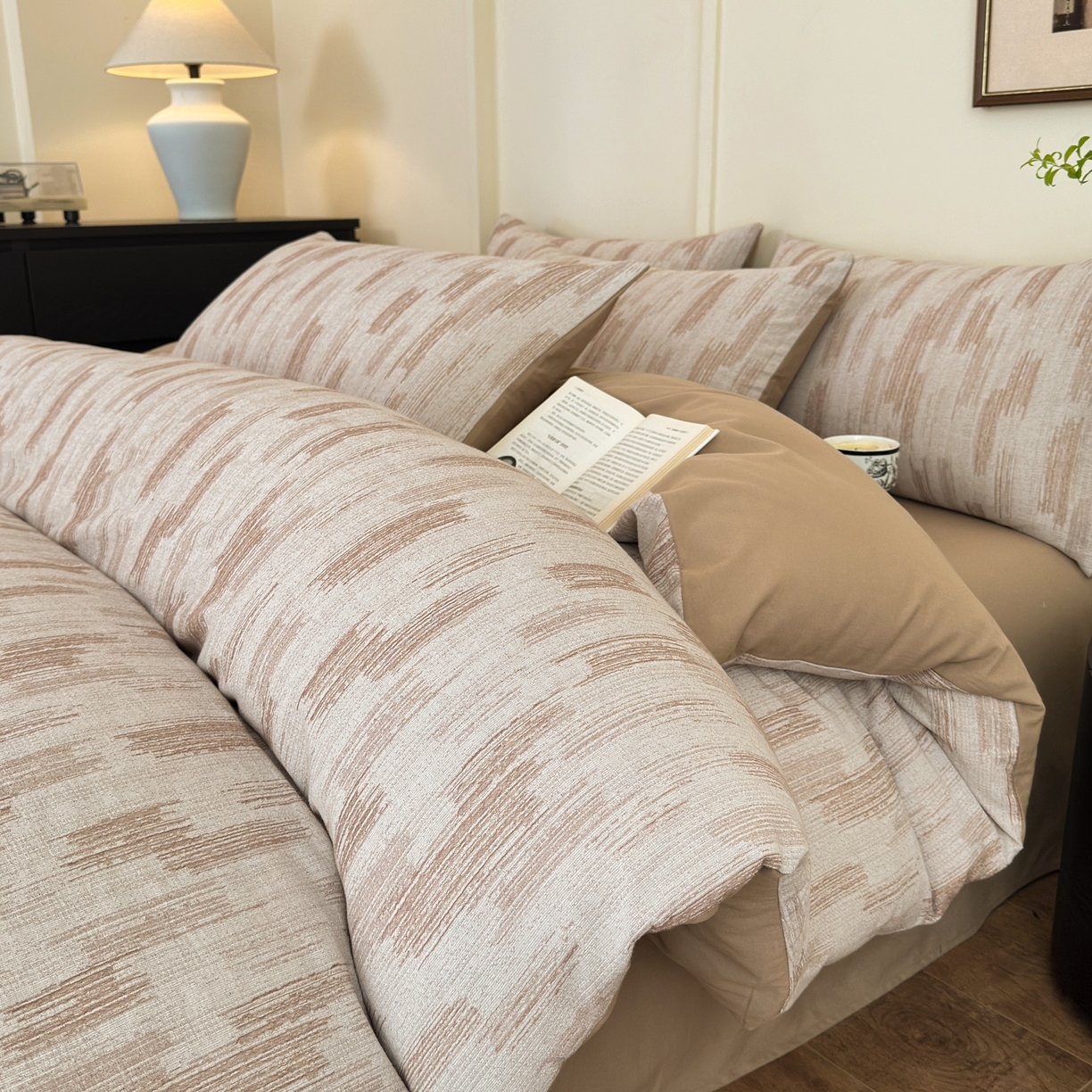 91家纺网 家纺一手货源 找家纺 （总）小叮当家纺仓储工厂店 (买家秀 爆款花型 不断货)2025新款A类全棉纯棉加厚磨毛双层纱色织提花四件套