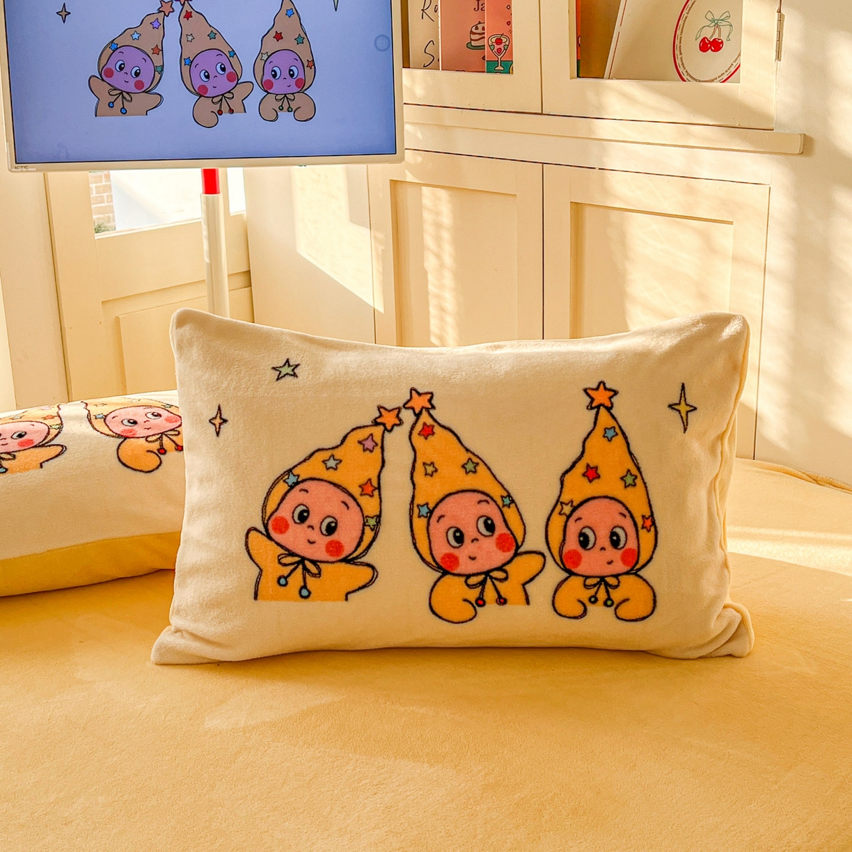 91家纺网 家纺一手货源 找家纺 （总）浩诚 2025新款高克重牛奶绒大版卡通四件套系列