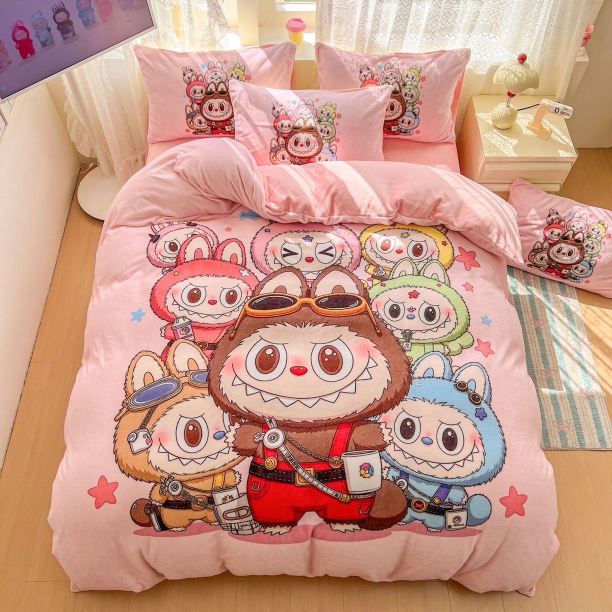 91家纺网 家纺一手货源 找家纺 浩诚 2025新款高克重牛奶绒大版卡通四件套系列 布布合集