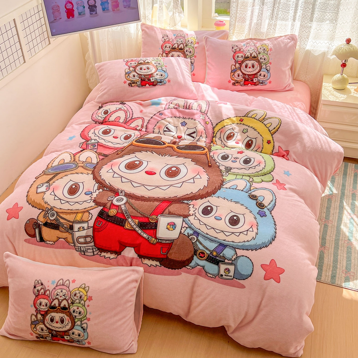 91家纺网 家纺一手货源 找家纺 浩诚 2025新款高克重牛奶绒大版卡通四件套系列 布布合集