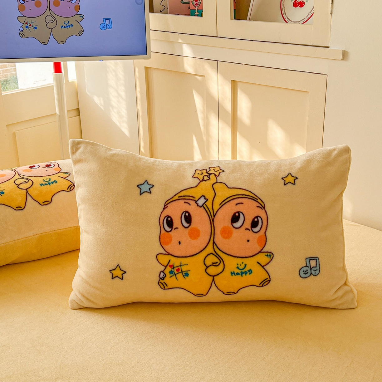 91家纺网 家纺一手货源 找家纺 浩诚 2025新款高克重牛奶绒大版卡通四件套系列 星语心愿