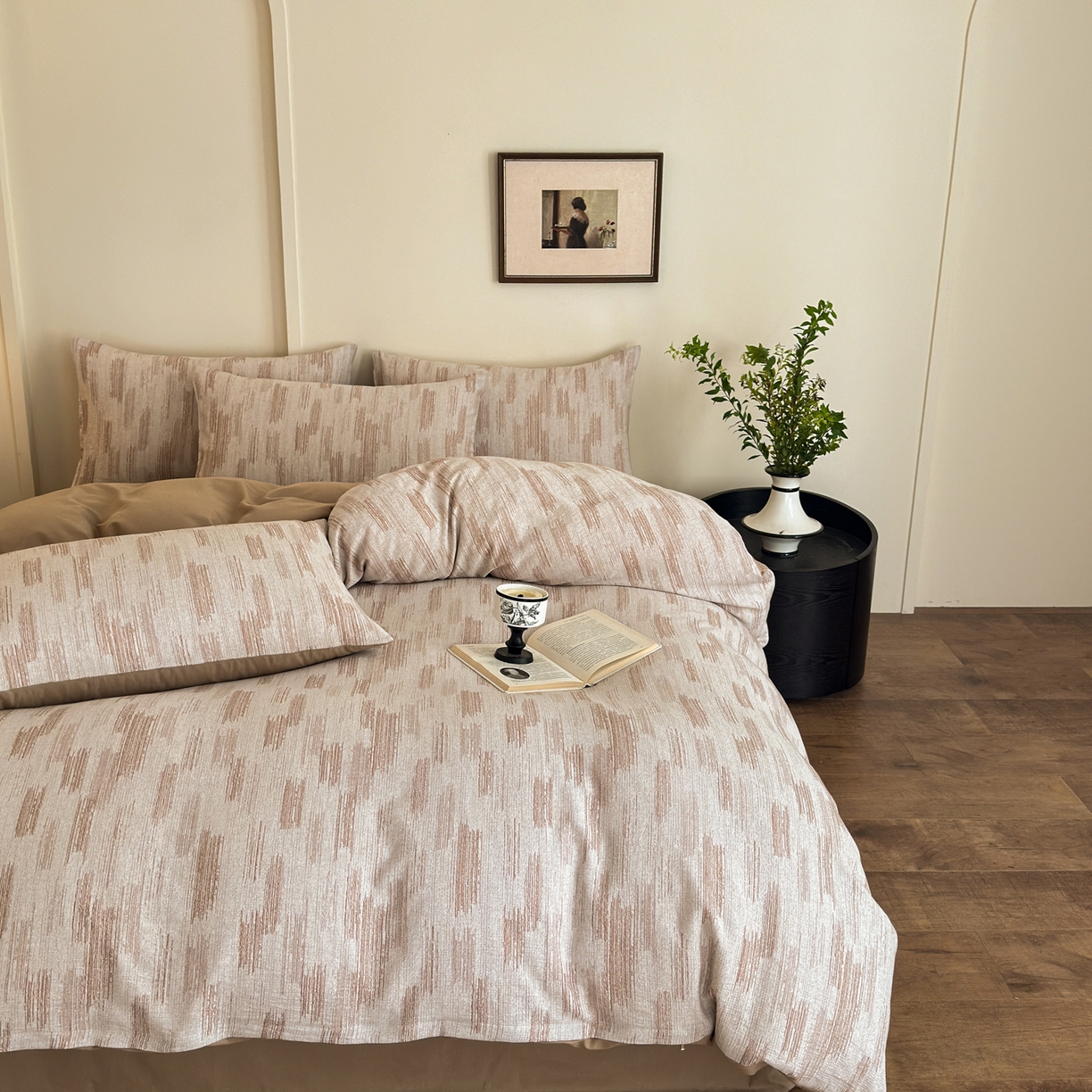 91家纺网 家纺一手货源 找家纺 小叮当家纺仓储工厂店 (买家秀 爆款花型 不断货)2025新款A类全棉纯棉加厚磨毛双层纱色织提花四件套 追夏