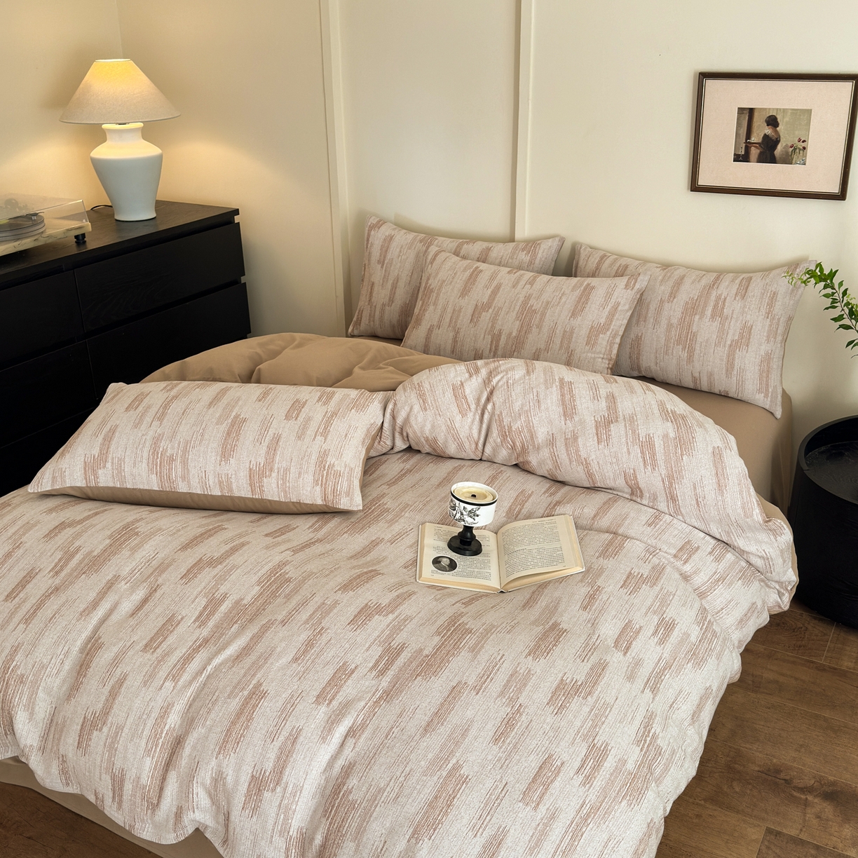 91家纺网 家纺一手货源 找家纺 小叮当家纺仓储工厂店 (买家秀 爆款花型 不断货)2025新款A类全棉纯棉加厚磨毛双层纱色织提花四件套 追夏