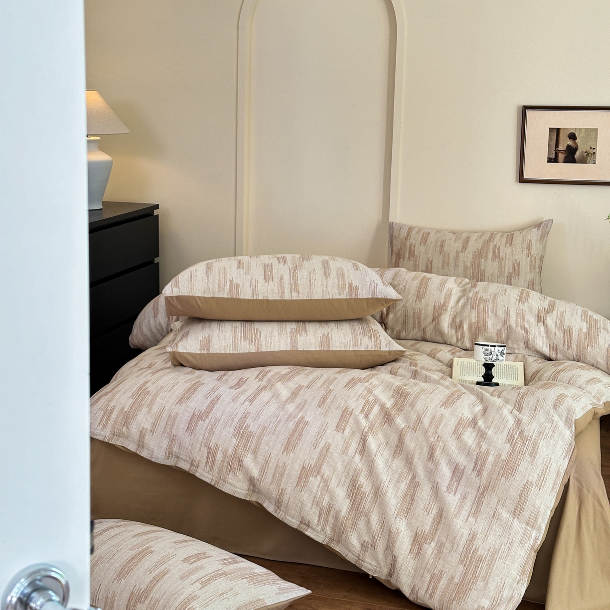 91家纺网 家纺一手货源 找家纺 小叮当家纺仓储工厂店 (买家秀 爆款花型 不断货)2025新款A类全棉纯棉加厚磨毛双层纱色织提花四件套 追夏