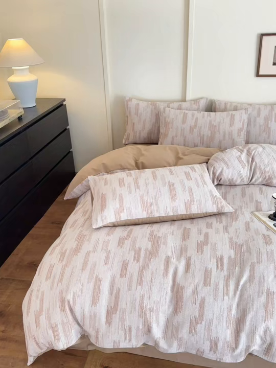 91家纺网 家纺一手货源 找家纺 小叮当家纺仓储工厂店 (买家秀 爆款花型 不断货)2025新款A类全棉纯棉加厚磨毛双层纱色织提花四件套 追夏