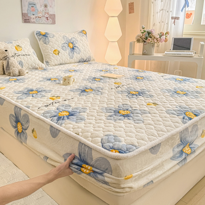 91家纺网 家纺一手货源 找家纺 （总）小叮当家纺仓储工厂店 2025新款A类200g高克重牛奶绒印花夹棉床笠单品床笠床笠单件（提供买家秀）