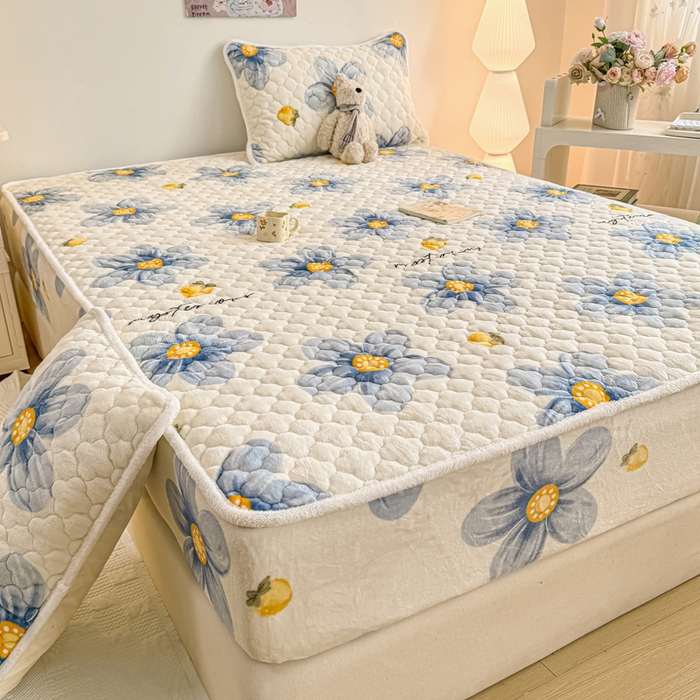 91家纺网 家纺一手货源 找家纺 （总）小叮当家纺仓储工厂店 2025新款A类200g高克重牛奶绒印花夹棉床笠单品床笠床笠单件（提供买家秀）