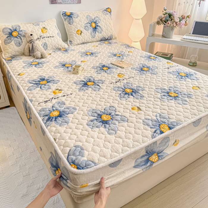 91家纺网 家纺一手货源 找家纺 （总）小叮当家纺仓储工厂店 2025新款A类200g高克重牛奶绒印花夹棉床笠单品床笠床笠单件（提供买家秀）