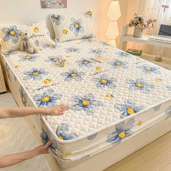 91家纺网 家纺一手货源 找家纺 （总）小叮当家纺仓储工厂店 2025新款A类200g高克重牛奶绒印花夹棉床笠单品床笠床笠单件（提供买家秀）