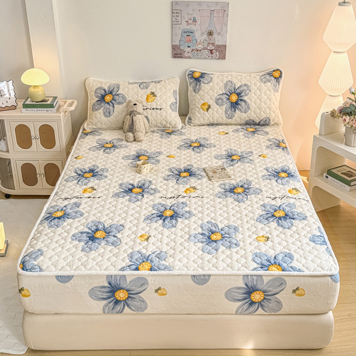 91家纺网 家纺一手货源 找家纺 （总）小叮当家纺仓储工厂店 2025新款A类200g高克重牛奶绒印花夹棉床笠单品床笠床笠单件（提供买家秀）