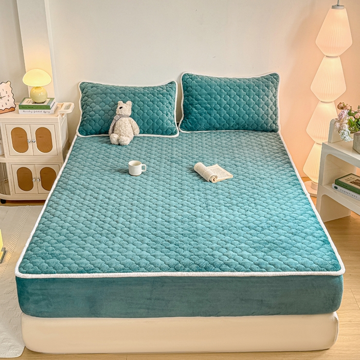 91家纺网 家纺一手货源 找家纺 小叮当家纺仓储工厂店 2025新款A类200g高克重牛奶绒印花夹棉床笠单品床笠床笠单件（提供买家秀） 宝石蓝