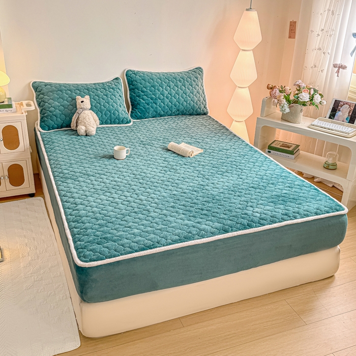 91家纺网 家纺一手货源 找家纺 小叮当家纺仓储工厂店 2025新款A类200g高克重牛奶绒印花夹棉床笠单品床笠床笠单件（提供买家秀） 宝石蓝