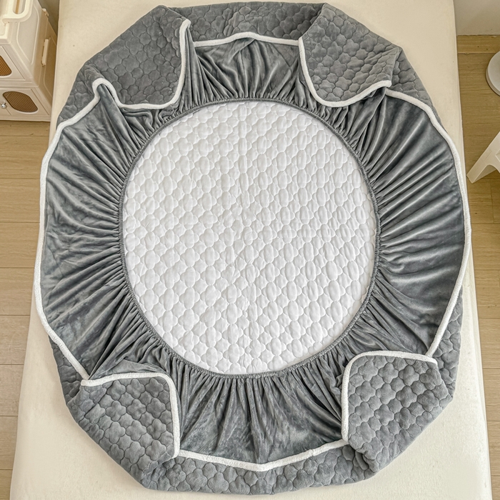 91家纺网 家纺一手货源 找家纺 小叮当家纺仓储工厂店 2025新款A类200g高克重牛奶绒印花夹棉床笠单品床笠床笠单件（提供买家秀） 高级灰