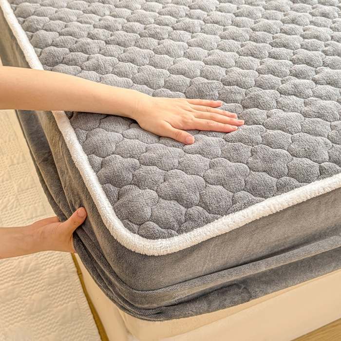 91家纺网 家纺一手货源 找家纺 小叮当家纺仓储工厂店 2025新款A类200g高克重牛奶绒印花夹棉床笠单品床笠床笠单件（提供买家秀） 高级灰