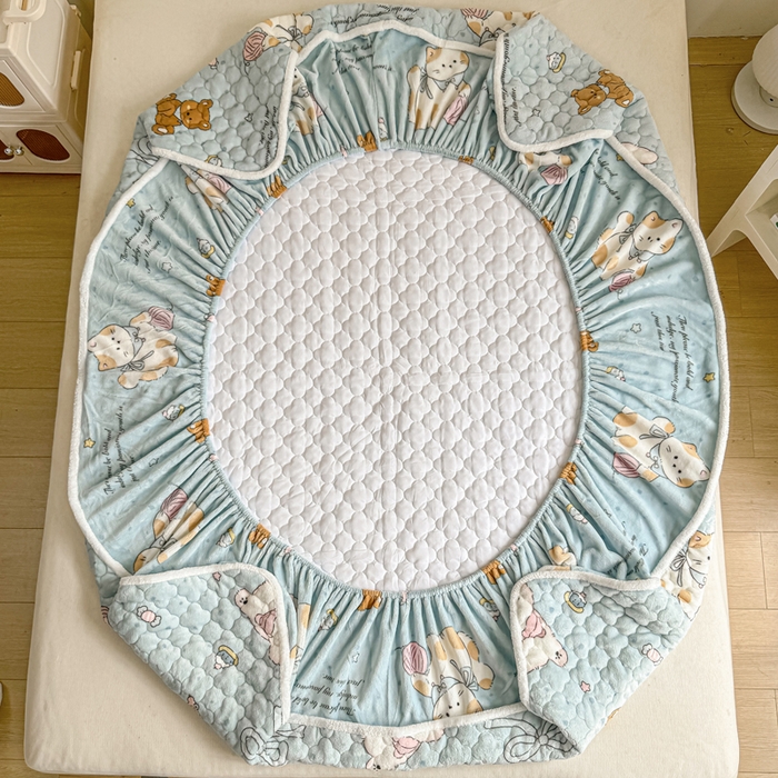 91家纺网 家纺一手货源 找家纺 小叮当家纺仓储工厂店 2025新款A类200g高克重牛奶绒印花夹棉床笠单品床笠床笠单件（提供买家秀） 萌宠乐园