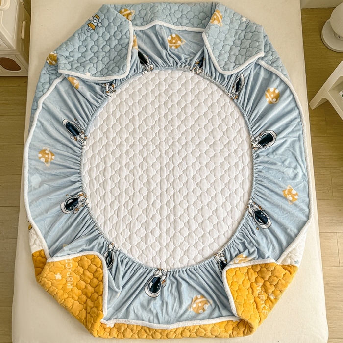 91家纺网 家纺一手货源 找家纺 小叮当家纺仓储工厂店 2025新款A类200g高克重牛奶绒印花夹棉床笠单品床笠床笠单件（提供买家秀） 太空探索