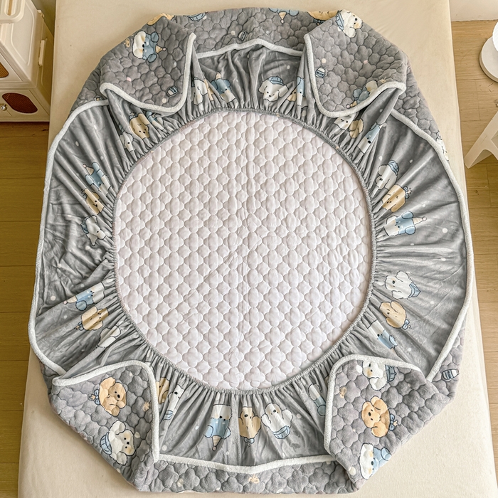 91家纺网 家纺一手货源 找家纺 小叮当家纺仓储工厂店 2025新款A类200g高克重牛奶绒印花夹棉床笠单品床笠床笠单件（提供买家秀） 淘气狗狗