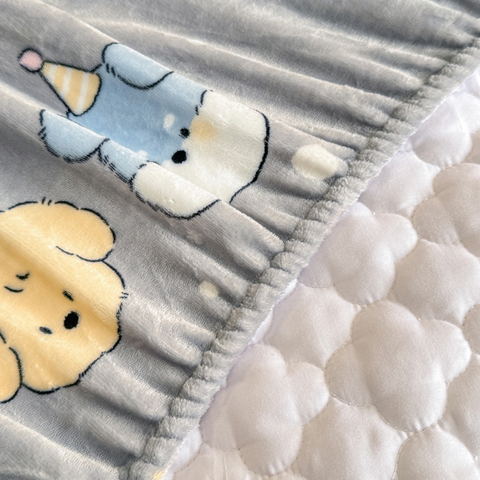 91家纺网 家纺一手货源 找家纺 小叮当家纺仓储工厂店 2025新款A类200g高克重牛奶绒印花夹棉床笠单品床笠床笠单件（提供买家秀） 淘气狗狗