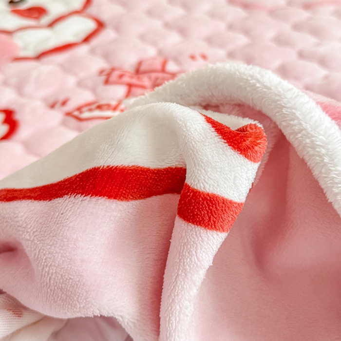 91家纺网 家纺一手货源 找家纺 小叮当家纺仓储工厂店 2025新款A类200g高克重牛奶绒印花夹棉床笠单品床笠床笠单件（提供买家秀） 甜粉兔兔