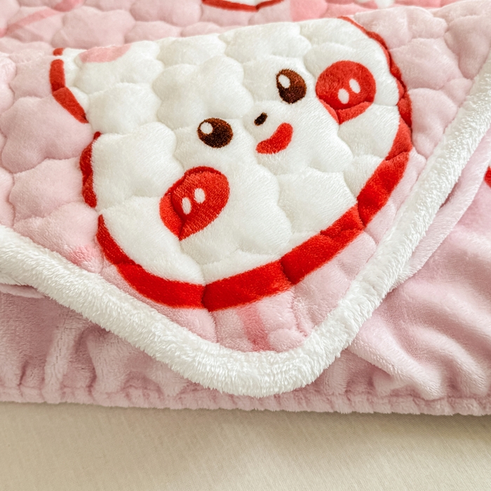 91家纺网 家纺一手货源 找家纺 小叮当家纺仓储工厂店 2025新款A类200g高克重牛奶绒印花夹棉床笠单品床笠床笠单件（提供买家秀） 甜粉兔兔