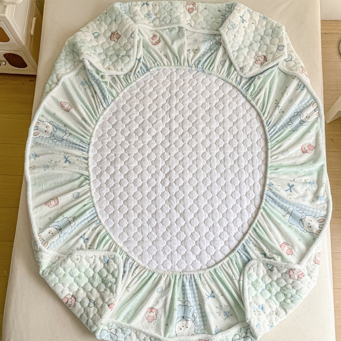 91家纺网 家纺一手货源 找家纺 小叮当家纺仓储工厂店 2025新款A类200g高克重牛奶绒印花夹棉床笠单品床笠床笠单件（提供买家秀） 兔兔花园