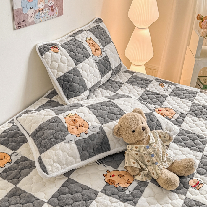 91家纺网 家纺一手货源 找家纺 小叮当家纺仓储工厂店 2025新款A类200g高克重牛奶绒印花夹棉床笠单品床笠床笠单件（提供买家秀） 顽皮巴拉